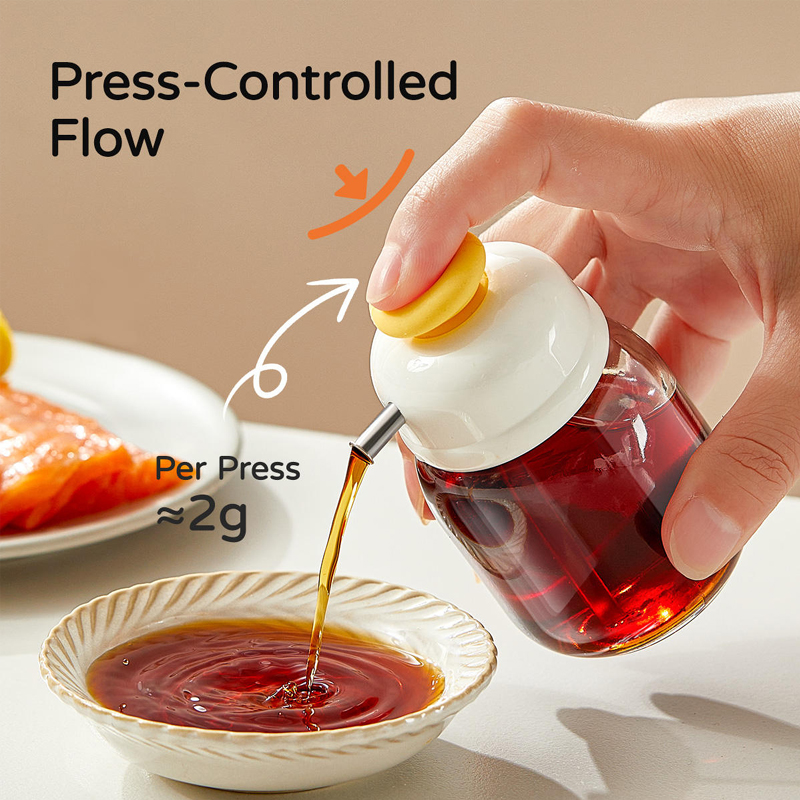 100ml Glass seasoning dispenser bottle Quantitative Soy Sauce Vinegar Jar Pressure-type Olive Oil Container bottles