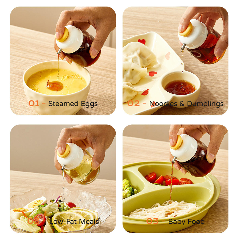 100ml Glass seasoning dispenser bottle Quantitative Soy Sauce Vinegar Jar Pressure-type Olive Oil Container bottles