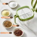 Household 4 compartment Condiment Bottle Plastic Clear Sealed Salt shaker jar spice box Salt Pepper Sugar Container Sealed Seasoning canister