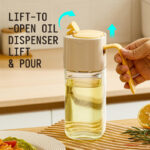 Household Edible Olive Oil Bottle Dispenser Large Capacity Seasoning Automatic Flip Pouring Oil Pot Kitchen Glass Bottles