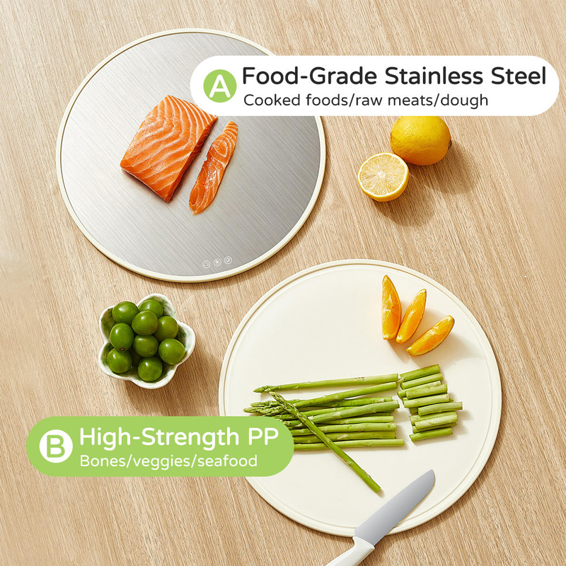 Household Food-Grade Double Side Cutting Boards for Meat Vegetable Fruit 304 Stainless Steel Antibacterial Chopping Blocks Board