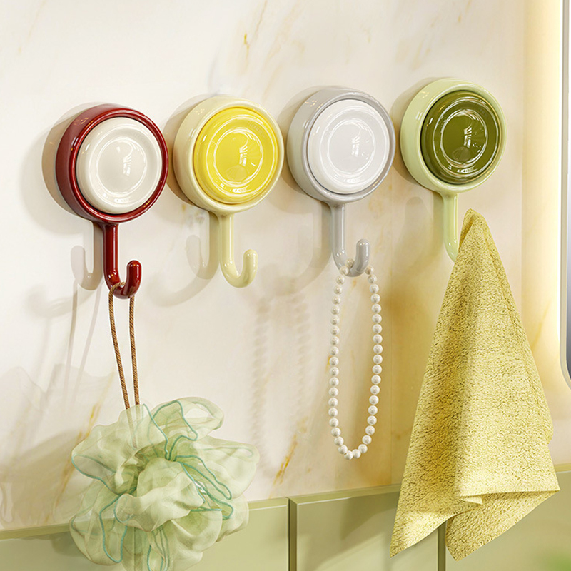 Household 360°rotating Self-Adhesive hooks kitchen bathroom Wall Mount No drilling Vacuum Suction Cup Hook Hanger Towel Hat Coat Organizer Swivel Hooks