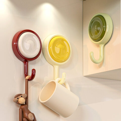 Household 360°rotating Self-Adhesive hooks kitchen bathroom Wall Mount No drilling Vacuum Suction Cup Hook Hanger Towel Hat Coat Organizer Swivel Hooks