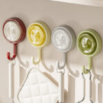Household 360°rotating Self-Adhesive hooks kitchen bathroom Wall Mount No drilling Vacuum Suction Cup Hook Hanger Towel Hat Coat Organizer Swivel Hooks
