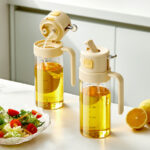17oz Glass Olive Oil Pourer Bottle 2 in 1 Oil Sprayer Bottle Kitchen Cooking Oil Dispenser Pour Spray Container Bottles