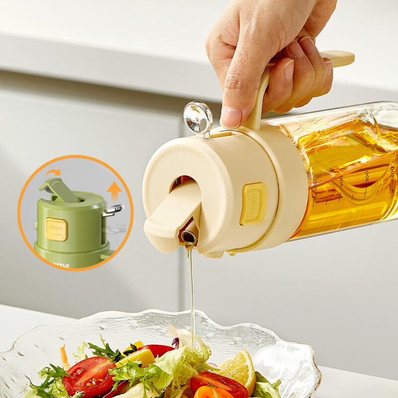 17oz Glass Olive Oil Pourer Bottle 2 in 1 Oil Sprayer Bottle Kitchen Cooking Oil Dispenser Pour Spray Container Bottles