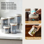 High Borosilicate Glass Food Storage Container Dry goods sealed can Coffee Bean Canister with Freshness Tracker wine Fermentation Tank Airtight Vacuum Jar