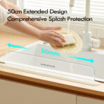 Household sink water retaining board Kitchen wash basin splash guard divider With suction cup Strong Suction PP Strip sink Water Splash Guard