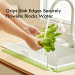 Household sink water retaining board Kitchen wash basin splash guard divider With suction cup Strong Suction PP Strip sink Water Splash Guard