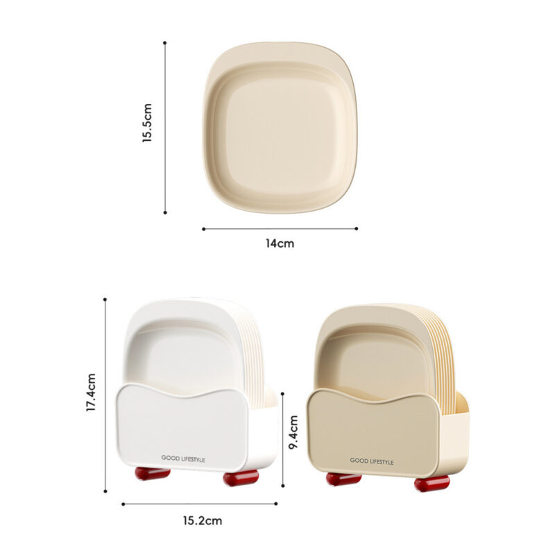 Table scraping dish plastic Fruit plates Party Cake Dessert plate set Kitchen Food-Grade PP Material Plastic Snack Plate Set with Storage Case