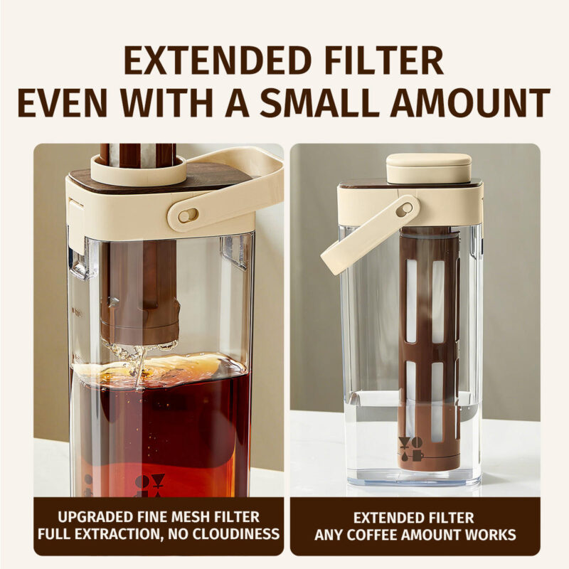 Large Capacity Cold Brew Container Jug Portable handheld Tea and Fruit pitcher cold water kettle Multifunction Fruit Tea Filter Pitcher Jar