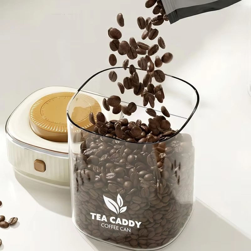 kitchen Vacuum Seal Container Moisture-proof food Organizer Glass Airtight Coffee Bean Canisters Sealing Storage Jar