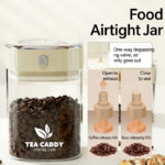 kitchen Vacuum Seal Container Moisture-proof food Organizer Glass Airtight Coffee Bean Canisters Sealing Storage Jar