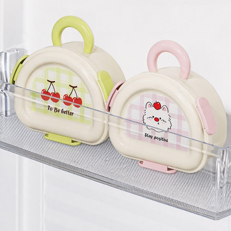 Portable breakfast storage Bento Box Food grade Double Layer fruit Draining Organizer Outdoor  fruit storage container