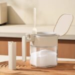 Kitchen Flavoring Jar with Spoon Moisture-proof sealing jar for Kitchen Food Storage  400ml Square Seasoning Jar Bottle Set