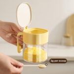 Kitchen Sealing Storage Box for Dry Spices & Salt Food Container Glass Seasoning Bottles with spoon Food Grade sealed Salt Jar