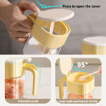 Kitchen Sealing Storage Box for Dry Spices & Salt Food Container Glass Seasoning Bottles with spoon Food Grade sealed Salt Jar