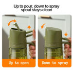 Kitchen Glass Vinegar Olive Oil Sprayer Jar 420ml Vinegar Oil Sprayer Pourer 2 in 1 Olive Oil Dispenser Bottle